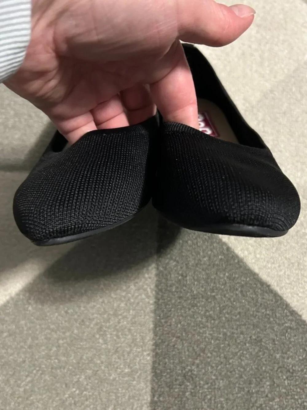 POP Kovari Black Knit Pointed Toe Ballet Flats Women's Size 11